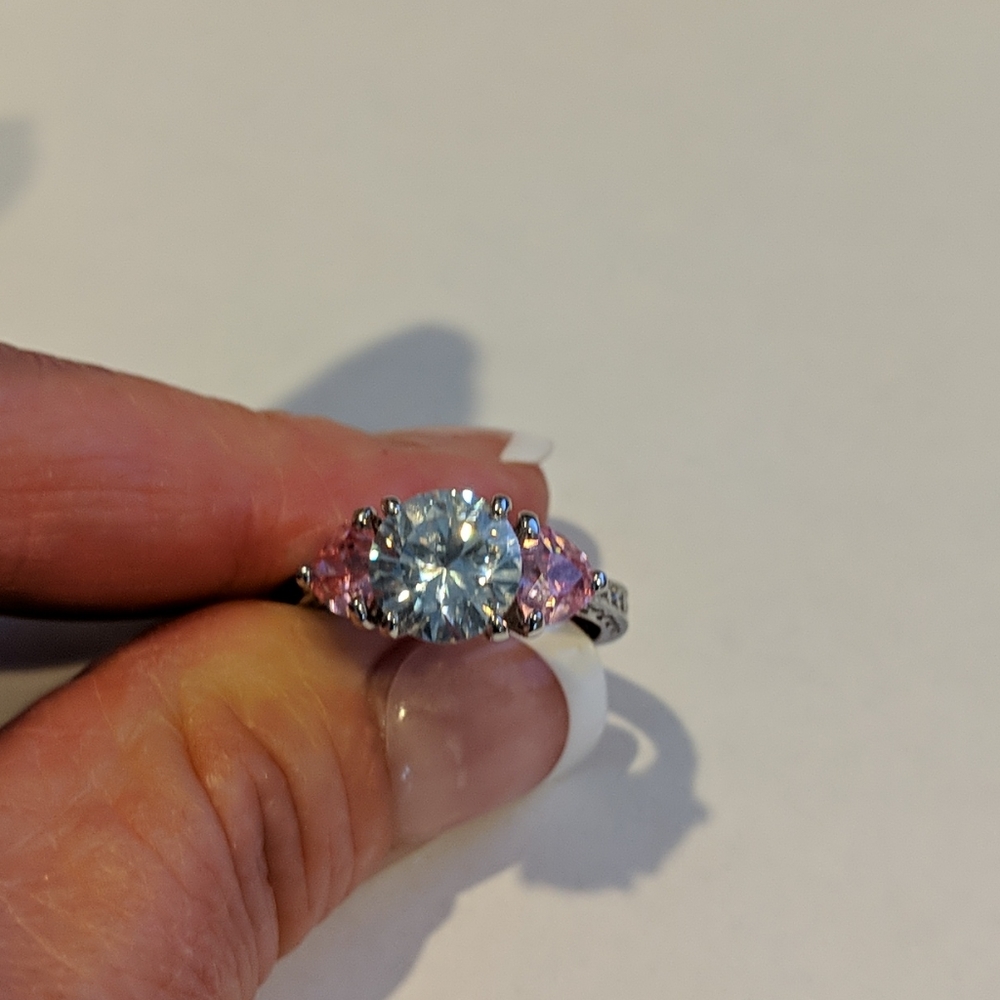 Lauren G. Adams .925 Silver Three Stone Ring Sz. 8